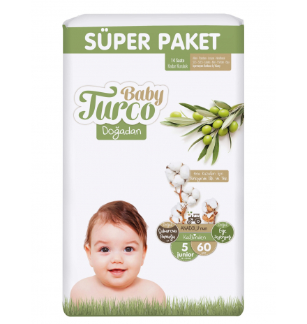 Baby Turco Doğa Spr 3Lü Jumbo Junıor 5 Numara 60 Adet