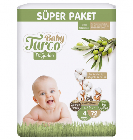 Baby Turco Doğa Spr 3Lü Jumbo Maxi 4 Numara 72 Adet