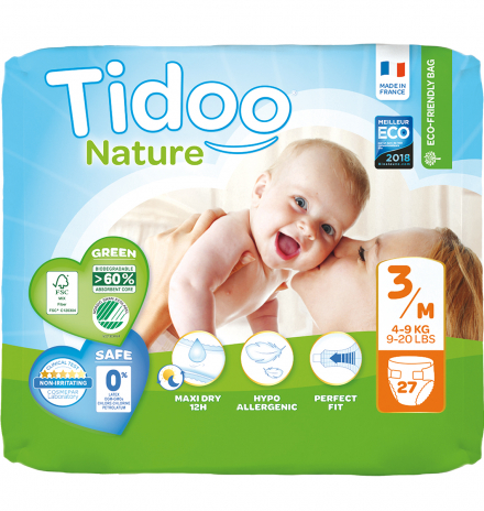 Tidoo Hipoalerjenik-Ekolojik Bebek Bezi 3 Numara Midi Single 4-9 kg
