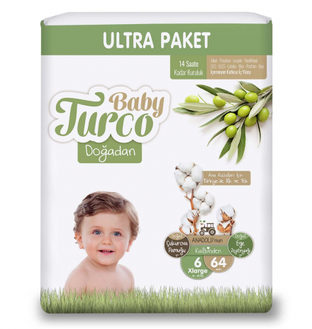 Baby Turco Doğadan Ultra Xl 6 Numara 64 Adet