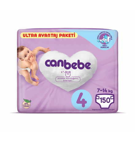 Canbebe Bebek Bezi Maxi 4 Numara 150 Adet Ultra Avantaj Paketi