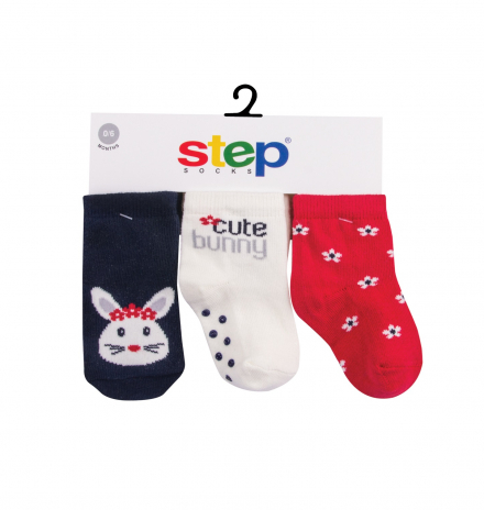 Step Kız Çocuk 3Lü Altıbaskılı Cute Bunny Soket